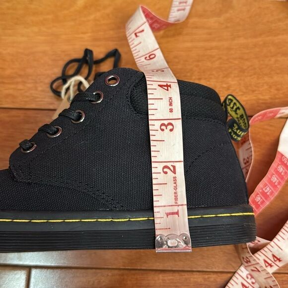 NWOB Dr. Martens Black Canvas Boots with Yellow Stitching size 5 - Picture 7 of 8